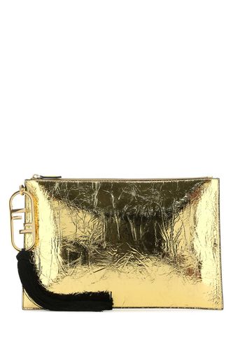 Fendi Gold Leather Clutch - Fendi - Modalova