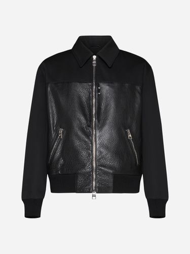 Leather And Fabric Bomber Jacket - Alexander McQueen - Modalova