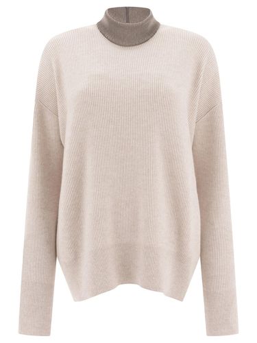 Mock Neck Long Sleeved Knitted Jumper - Brunello Cucinelli - Modalova