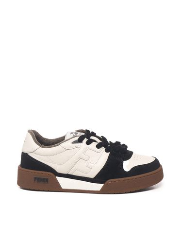 Match Sneakers In Leather With Suede Inserts - Fendi - Modalova