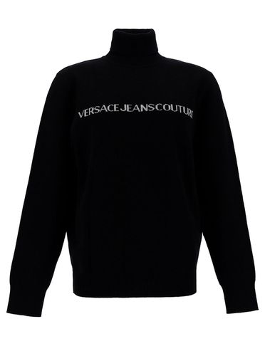 Turtleneck With Contrasting Logo Lettering In Cotton And Cashmere Man - Versace Jeans Couture - Modalova