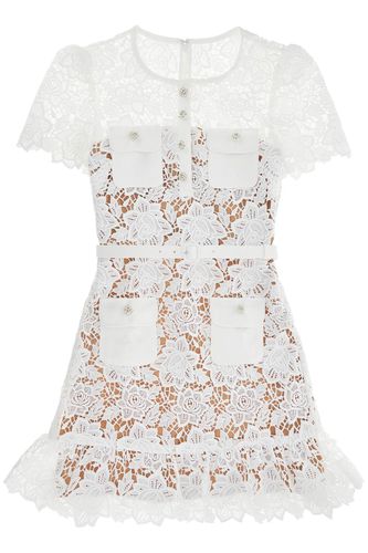 Lace Mini Dress With Belt - self-portrait - Modalova