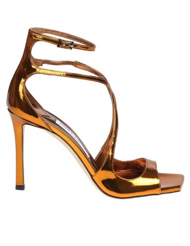 Azia 95 Sandal In Metallic Copper Color Leather - Jimmy Choo - Modalova