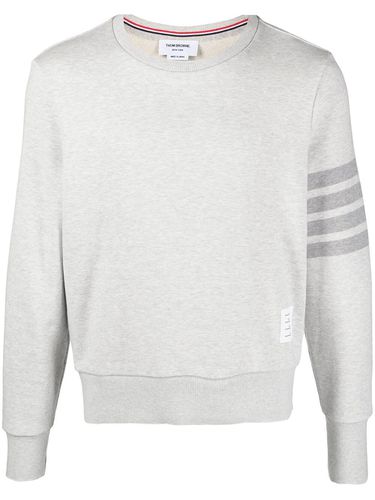 Crew Neck Sweatshirt In Classic Loopback With Engineered 4 Bar Stripe - Thom Browne - Modalova