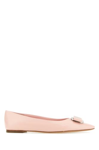 Pink Leather New Vara Ballerinas - Ferragamo - Modalova