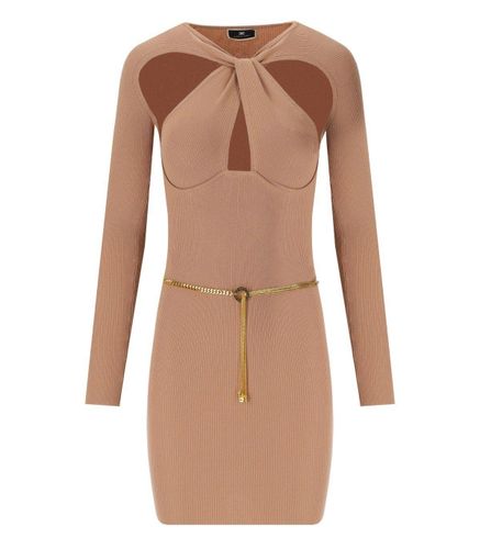 Twist Neck Knitted Dress - Elisabetta Franchi - Modalova