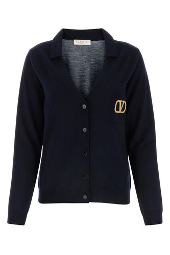 Navy Wool Cardigan - Valentino Garavani - Modalova