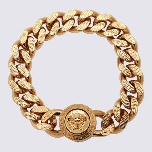 Gold Metal Chain Medusa Bracelet - Versace - Modalova