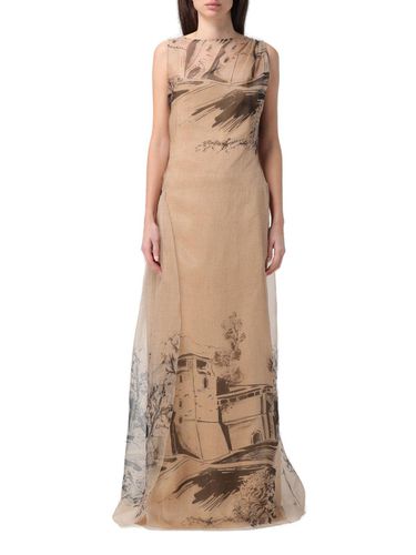 Floral-printed Tie Fastened Midi Dress - Alberta Ferretti - Modalova