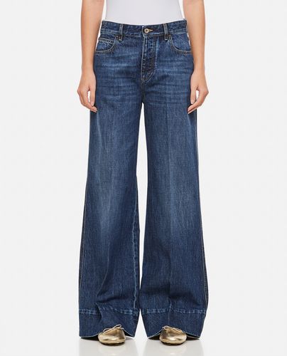 Indigo Wide Leg Denim Pants - Bottega Veneta - Modalova