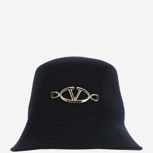 Midnight Blue Felt Bucket Hat - Valentino Garavani - Modalova