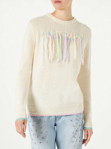 Woman Brushed Sweater With Saint Barth Fringed Embroidery - MC2 Saint Barth - Modalova