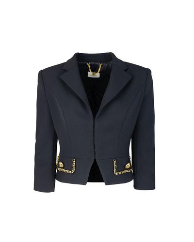 Long-sleeved Cropped Blazer - Elisabetta Franchi - Modalova