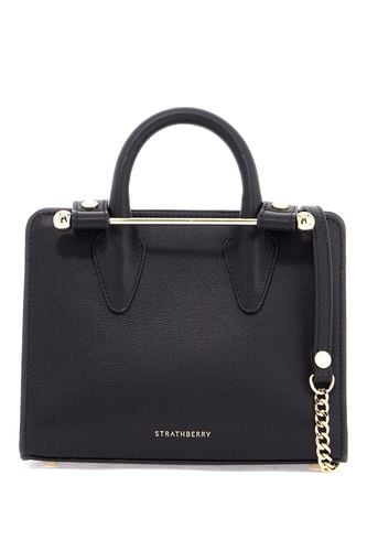 Mini Tote In Black Calfskin With Removable Shoulder Strap - Strathberry - Modalova