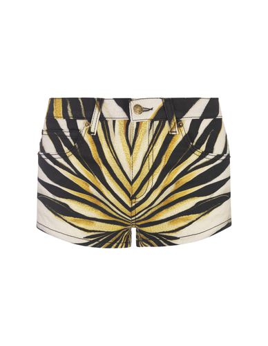 Ray Of Print Cotton Shorts - Roberto Cavalli - Modalova