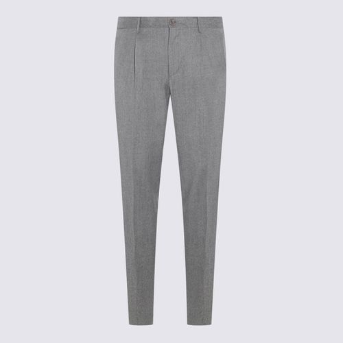 Incotex Light Grey Wool Pants - Incotex - Modalova
