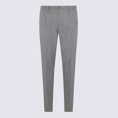 Incotex Light Grey Wool Pants - Incotex - Modalova