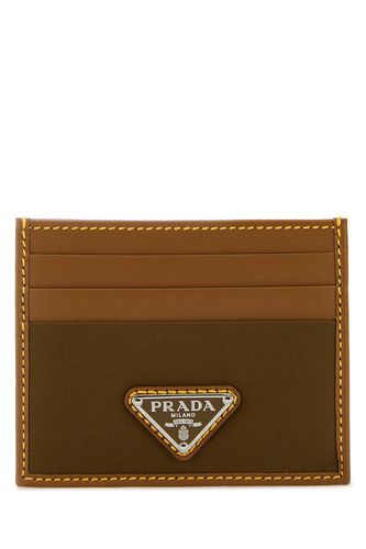 Two-tone Leather And Nylon Card Holder - Prada - Modalova