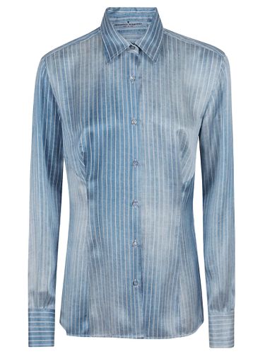 Jeans Printed Pinstripe Satin Shirt - Ermanno Scervino - Modalova
