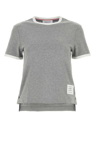 Melange Grey Cotton T-shirt - Thom Browne - Modalova