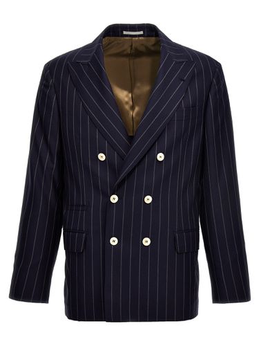 Double Breast Gestation Wool Blazer Jacket - Brunello Cucinelli - Modalova