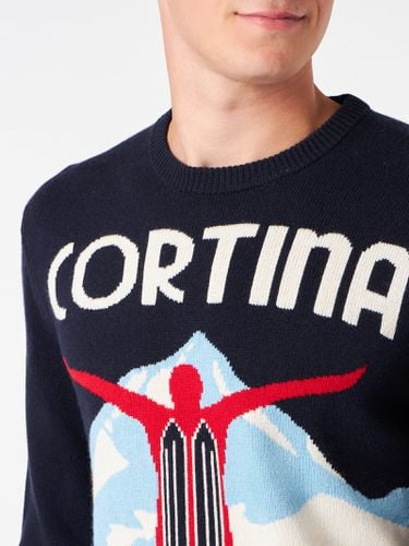 Man Crewneck Sweater With Cortina Postcard Jacquard - MC2 Saint Barth - Modalova