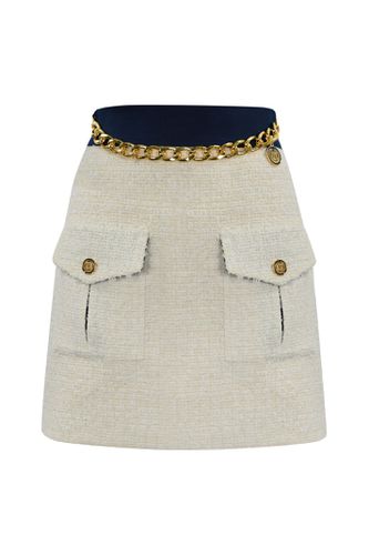 Tweed Skirt With Pockets - Elisabetta Franchi - Modalova