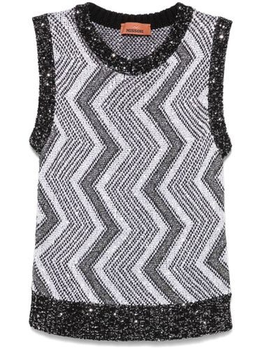 Vest With Macro Zig Zag And Sequins - Missoni - Modalova