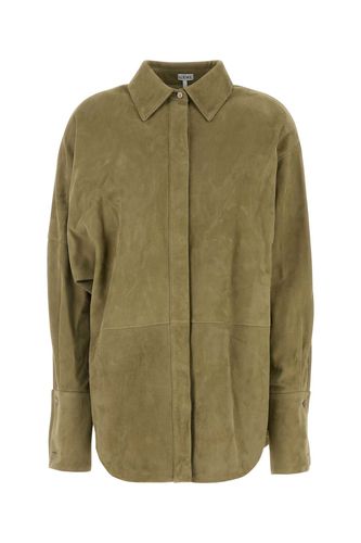 Loewe Sage Green Suede Shirt - Loewe - Modalova