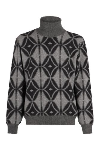 Two-tone Wool Knit Turtleneck Pullover - Etro - Modalova