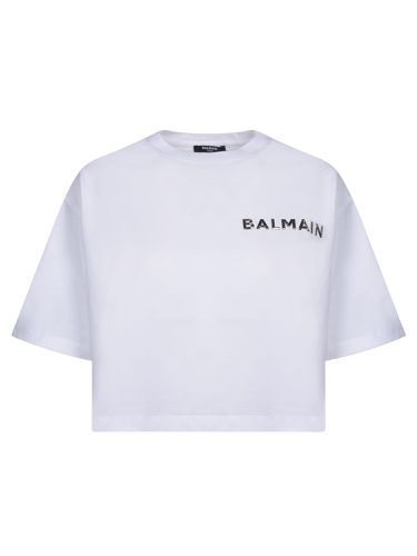 Laminated Logo T-shirt - Balmain - Modalova