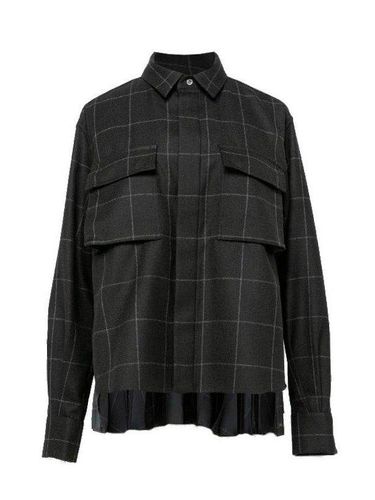 Sacai Windowpane Pleated Shirt - Sacai - Modalova