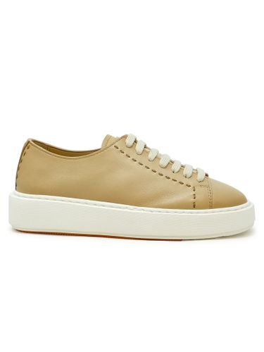 Santoni Brown Leather Sneaker - Santoni - Modalova