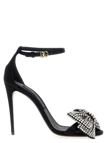 Satin Jewel Bow Sandals - Dolce & Gabbana - Modalova