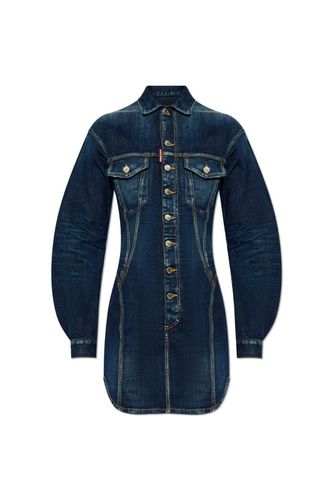 Distressed Mini Denim Dress - Dsquared2 - Modalova