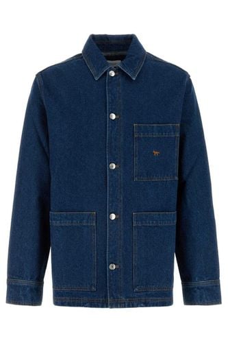 Denim Workwear Jacket Medium blue denim workwear jacket - Denim Worwear Jacket - Maison Kitsuné - Modalova