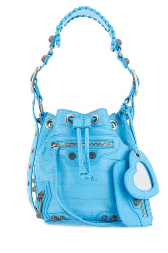 Light-blue Leather Le Cagole Xs Bucket Bag - Balenciaga - Modalova