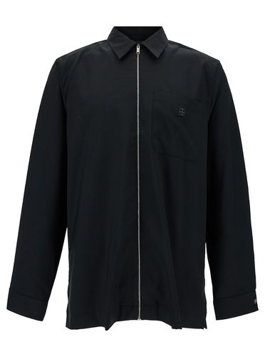 Shirt With Zip Closure And 4g Logo In Wool Man - Givenchy - Modalova