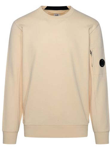 C. P. Company diagonal Raised Fleece Beige Cotton Sweatshirt - C.P. Company - Modalova