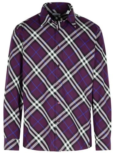 Burberry check Purple Cotton Shirt - Burberry - Modalova