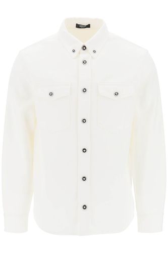 Versace Denim Shirt In White Cotton - Versace - Modalova