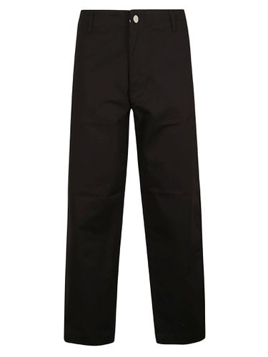 Wide Straight Leg Plain Trousers - Emporio Armani - Modalova