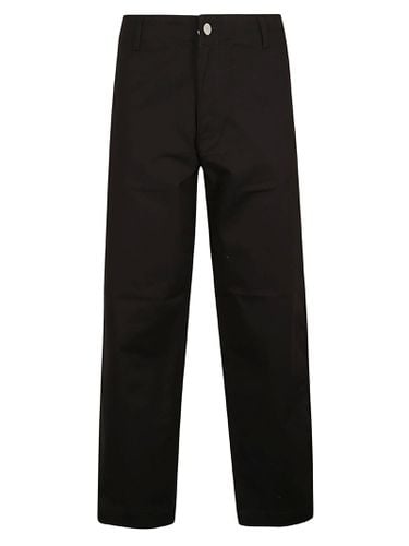 Wide Straight Leg Plain Trousers - Emporio Armani - Modalova