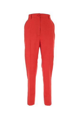 Red Silk Blend Sigarette Pant - Dolce & Gabbana - Modalova