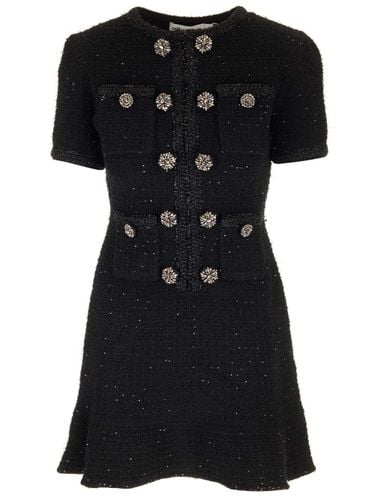 Black Tweed Mini Dress - self-portrait - Modalova