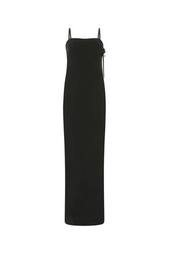 Black Crepe Long Dress - Saint Laurent - Modalova