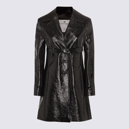 Black Vynil Belted Short Heritage Coat - Courrèges - Modalova