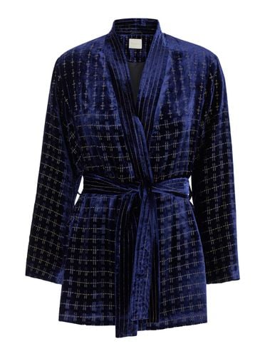 Eugenie Jacket With V Neck And All-over Check Motif In Viscose Blend Woman - Momonì - Modalova