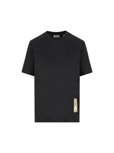 Checked Patch Crewneck T-shirt - Burberry - Modalova