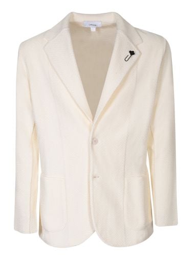 Herringbone Ivory Cardigan Style Jacket - Lardini - Modalova